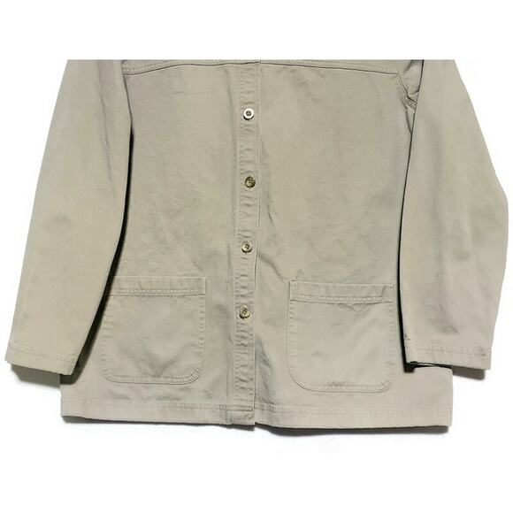 Classic Elements Khaki Utility Jacket Women's Size Large Brown Tan Cotton - Picture 5 of 7